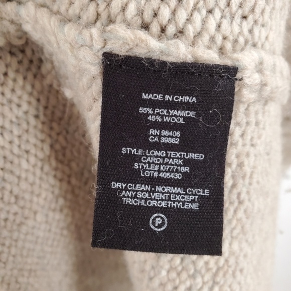 New Theory Wool Long Textured Cardigan in Stone Grey S - Picture 4 of 8